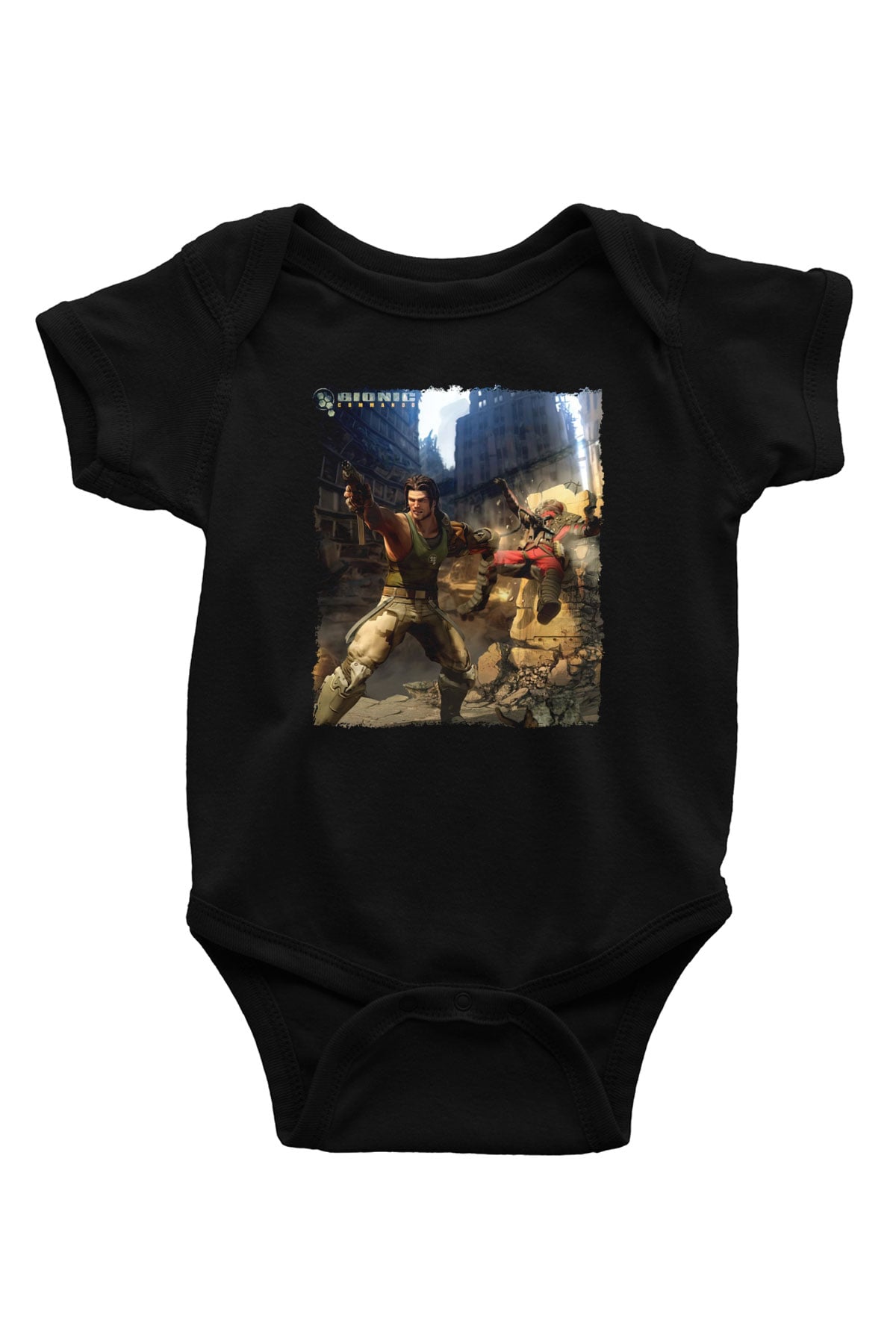 Bionic Commando Siyah Bebek Body - Zıbın