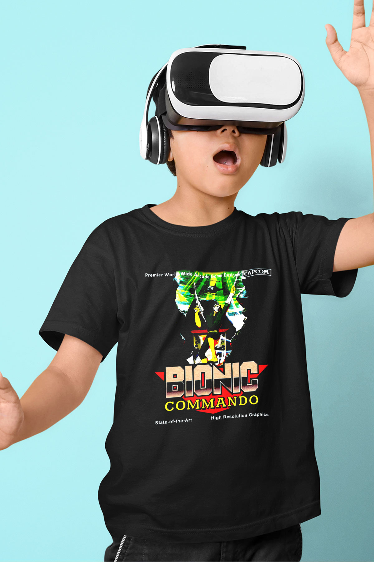 Bionic Commando Siyah Unisex  Çocuk Tişört