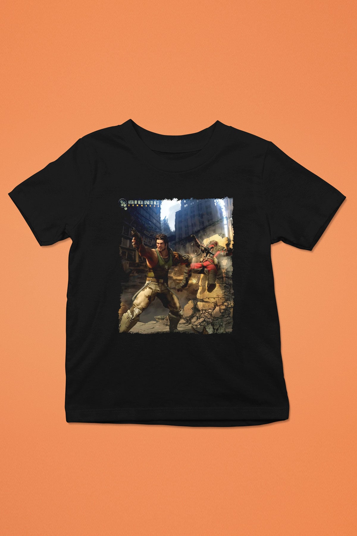 Bionic Commando Siyah Unisex Çocuk Tişört