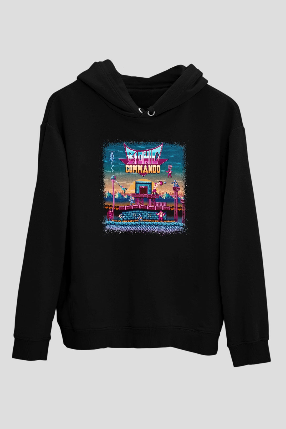 Bionic Commando Siyah Unisex Hoodie