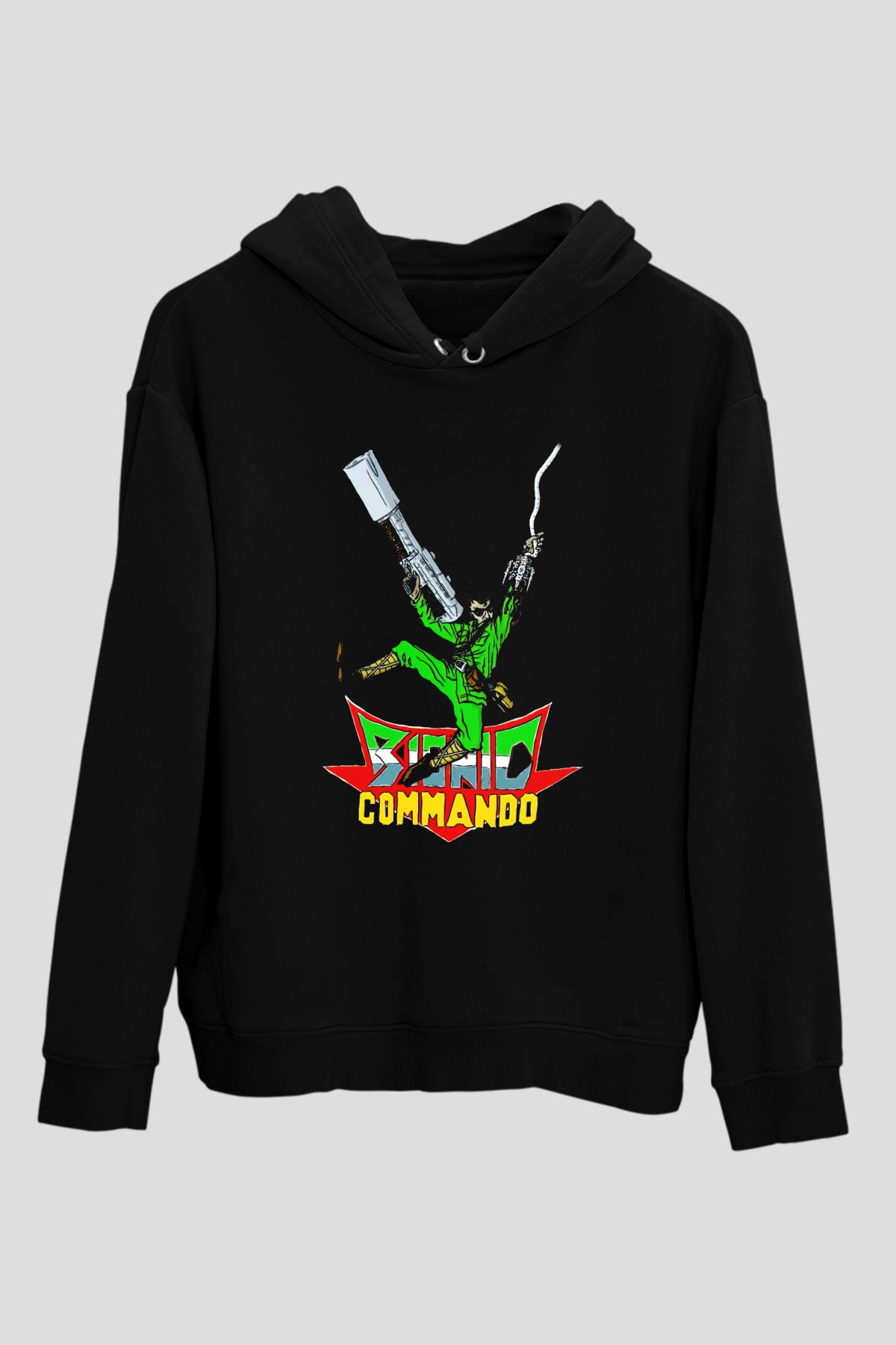 Bionic Commando Siyah Unisex Hoodie