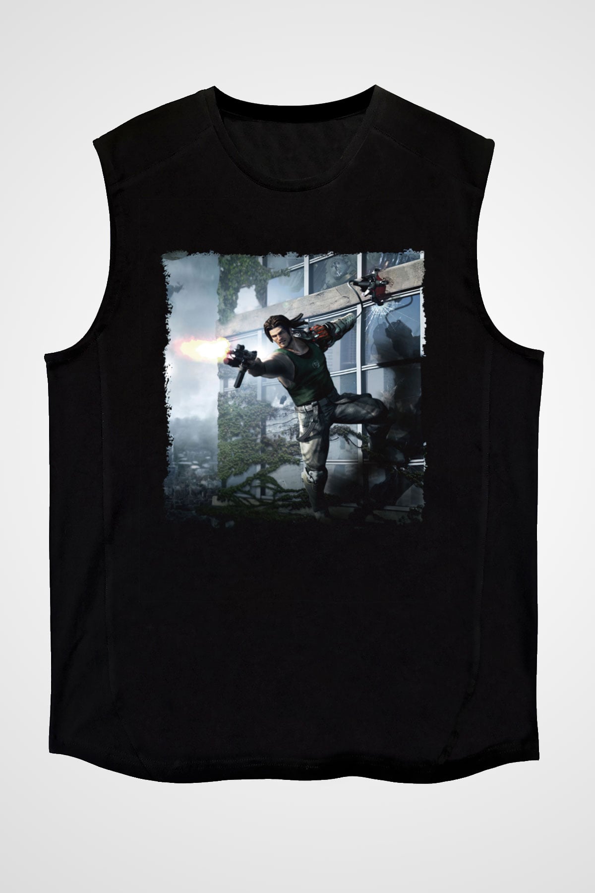 Bionic Commando Siyah Unisex Kolsuz Tişört