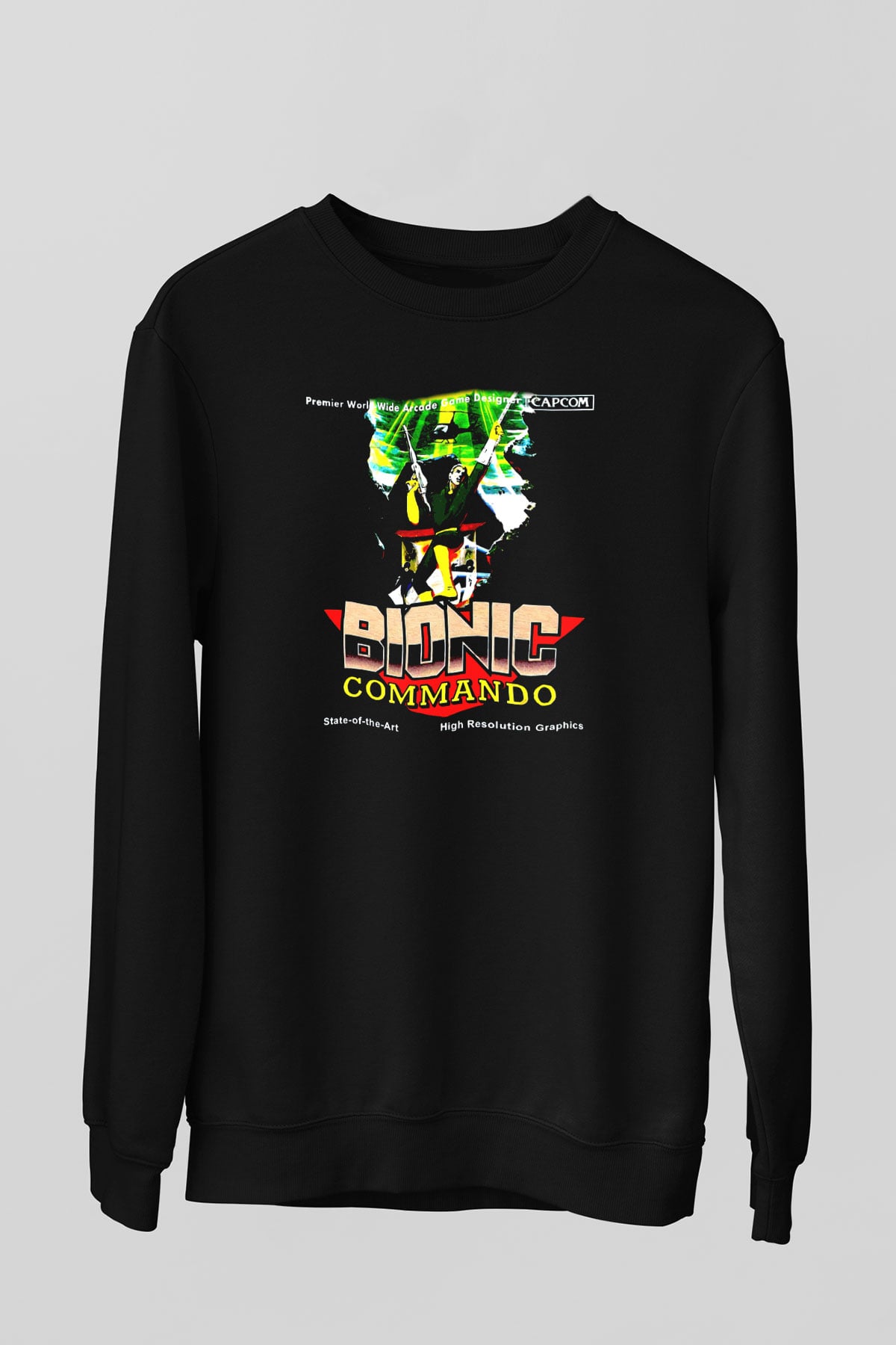 Bionic Commando Siyah Unisex  Sweatshirt