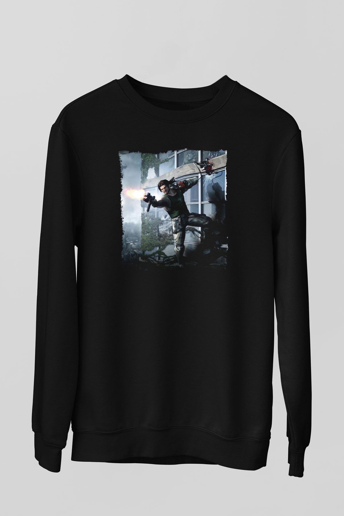Bionic Commando Siyah Unisex Sweatshirt
