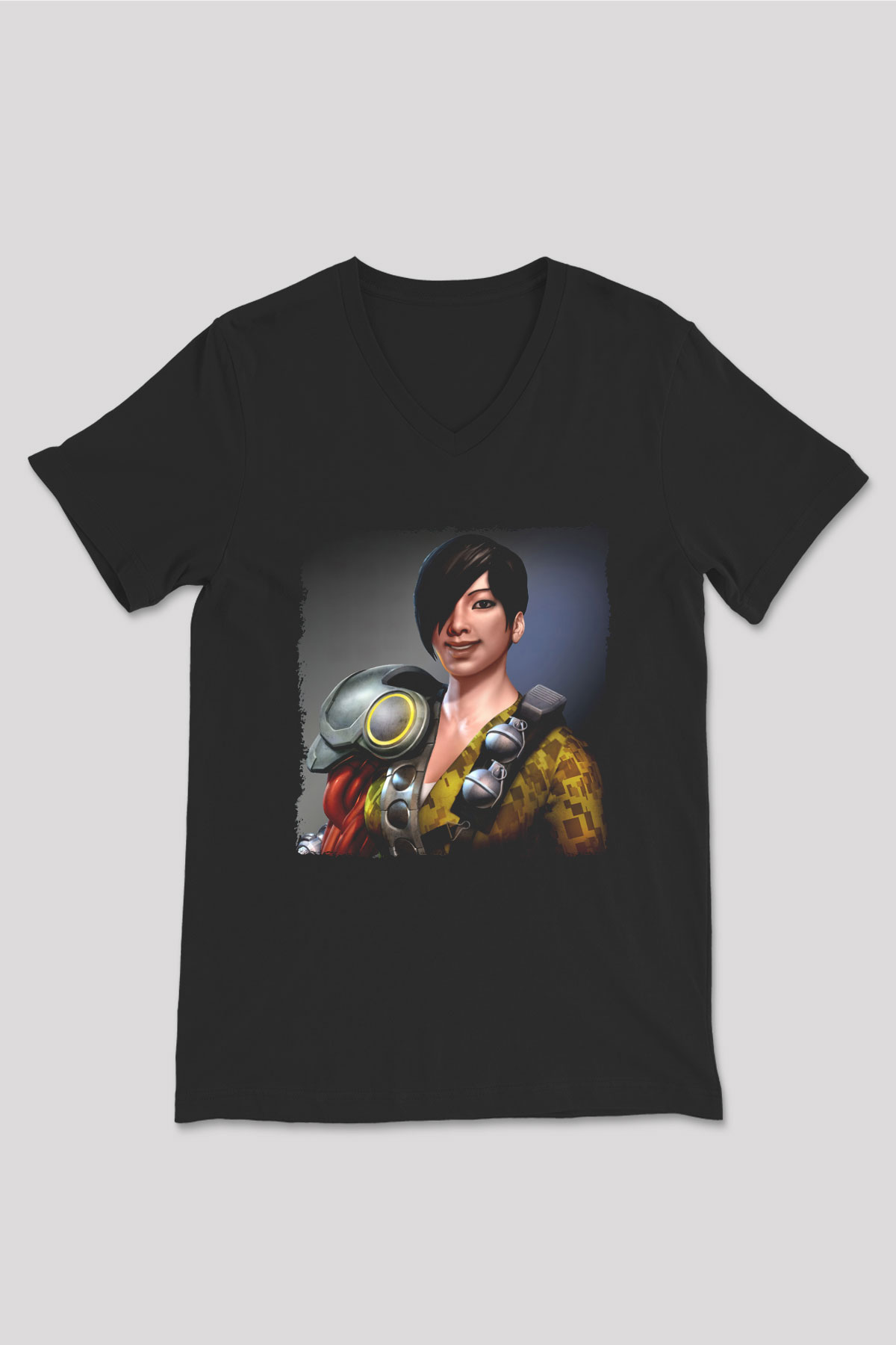 Bionic Commando Siyah Unisex V Yaka Tişört