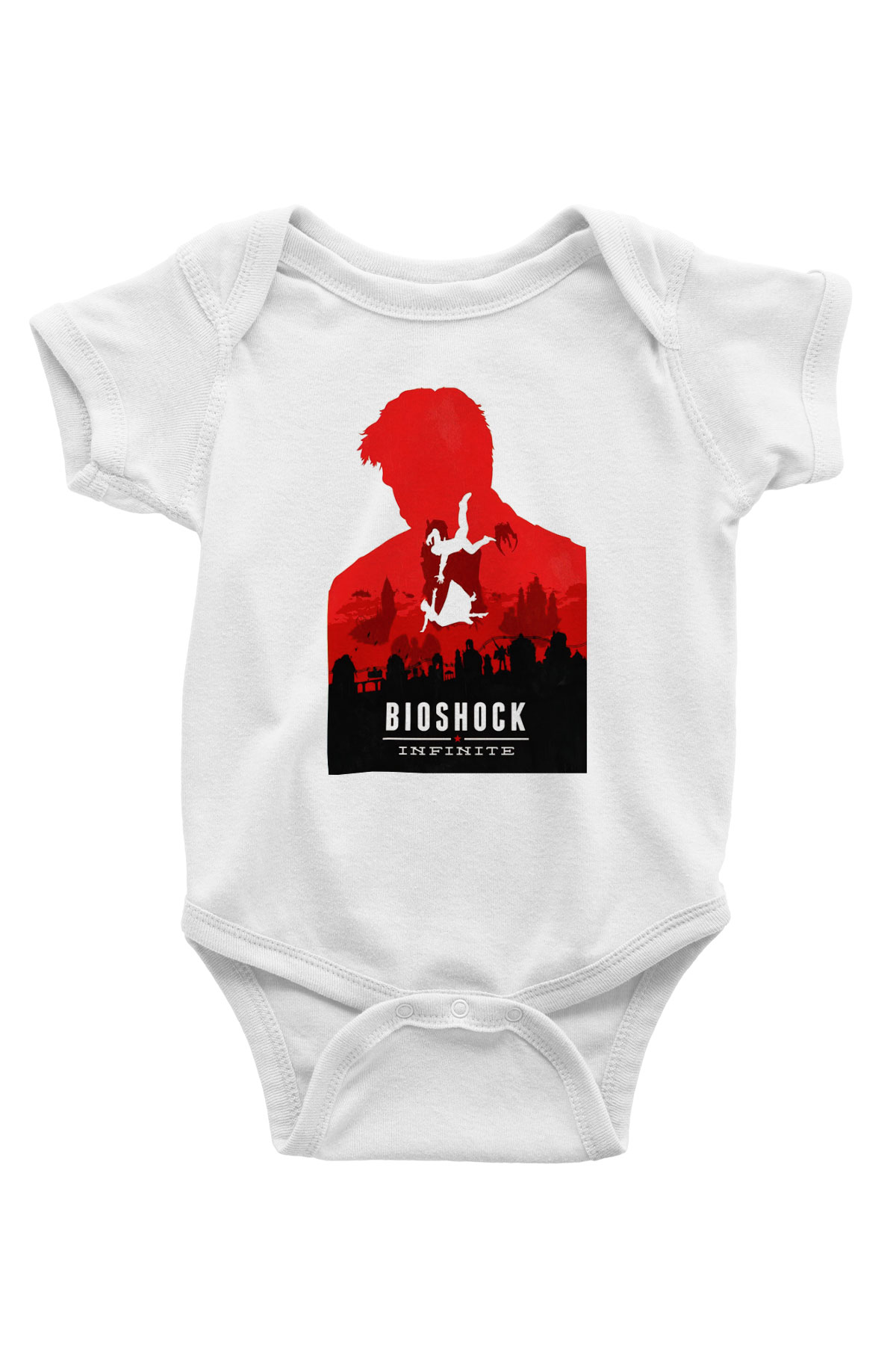 BioShock Baskılı Beyaz Unisex Bebek Body - Zıbın
