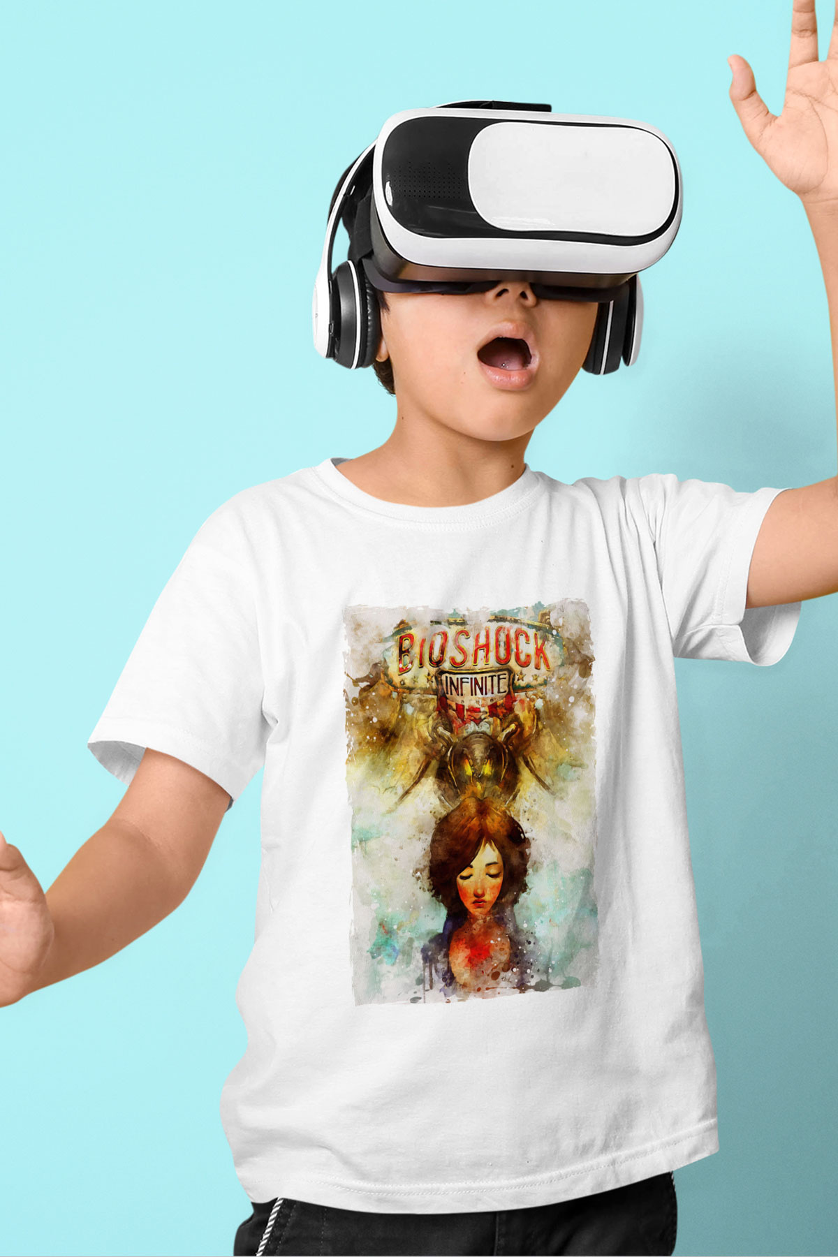 BioShock Beyaz Unisex Çocuk Tişört
