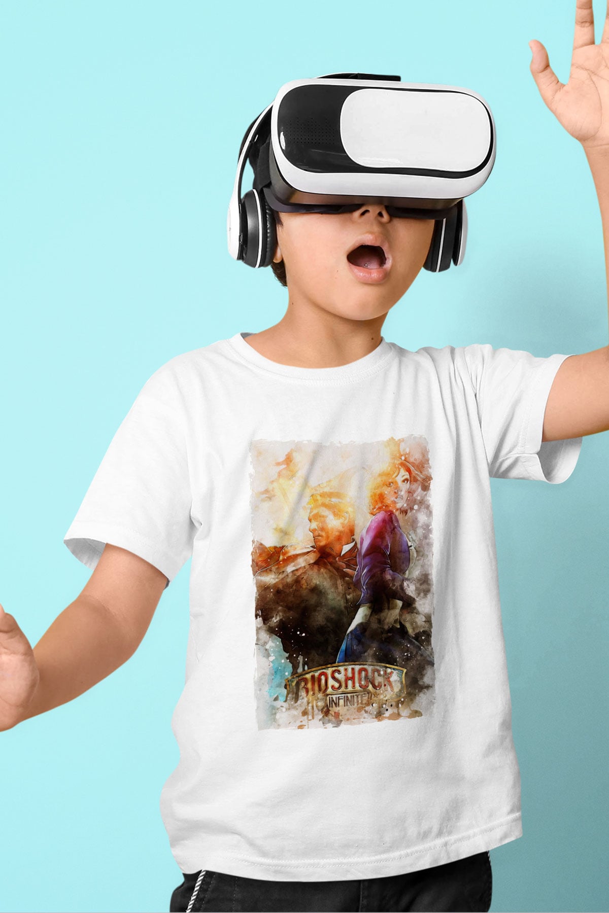 BioShock Beyaz Unisex Çocuk Tişört