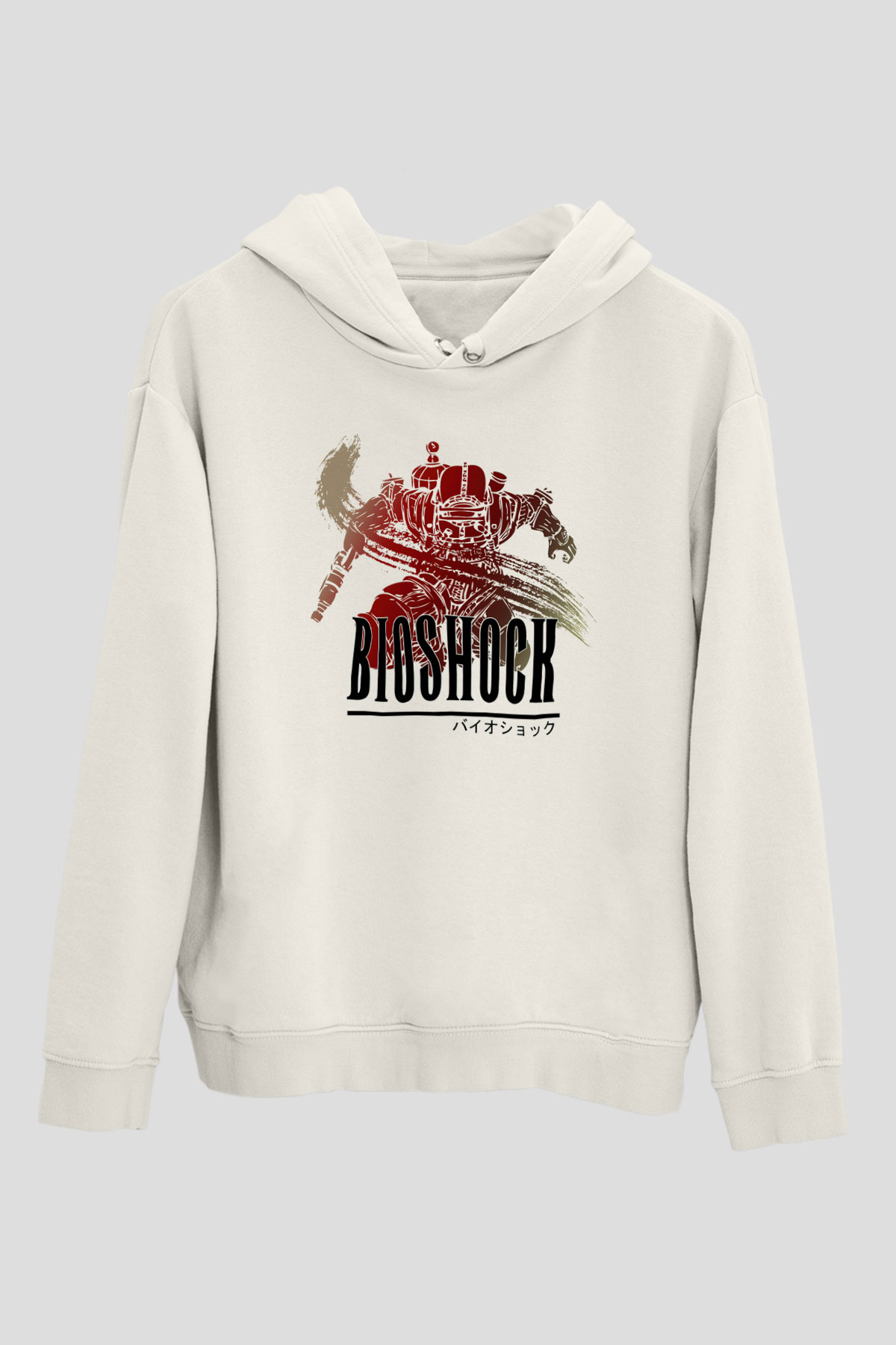 BioShock Beyaz Unisex Kapşonlu Sweatshirt