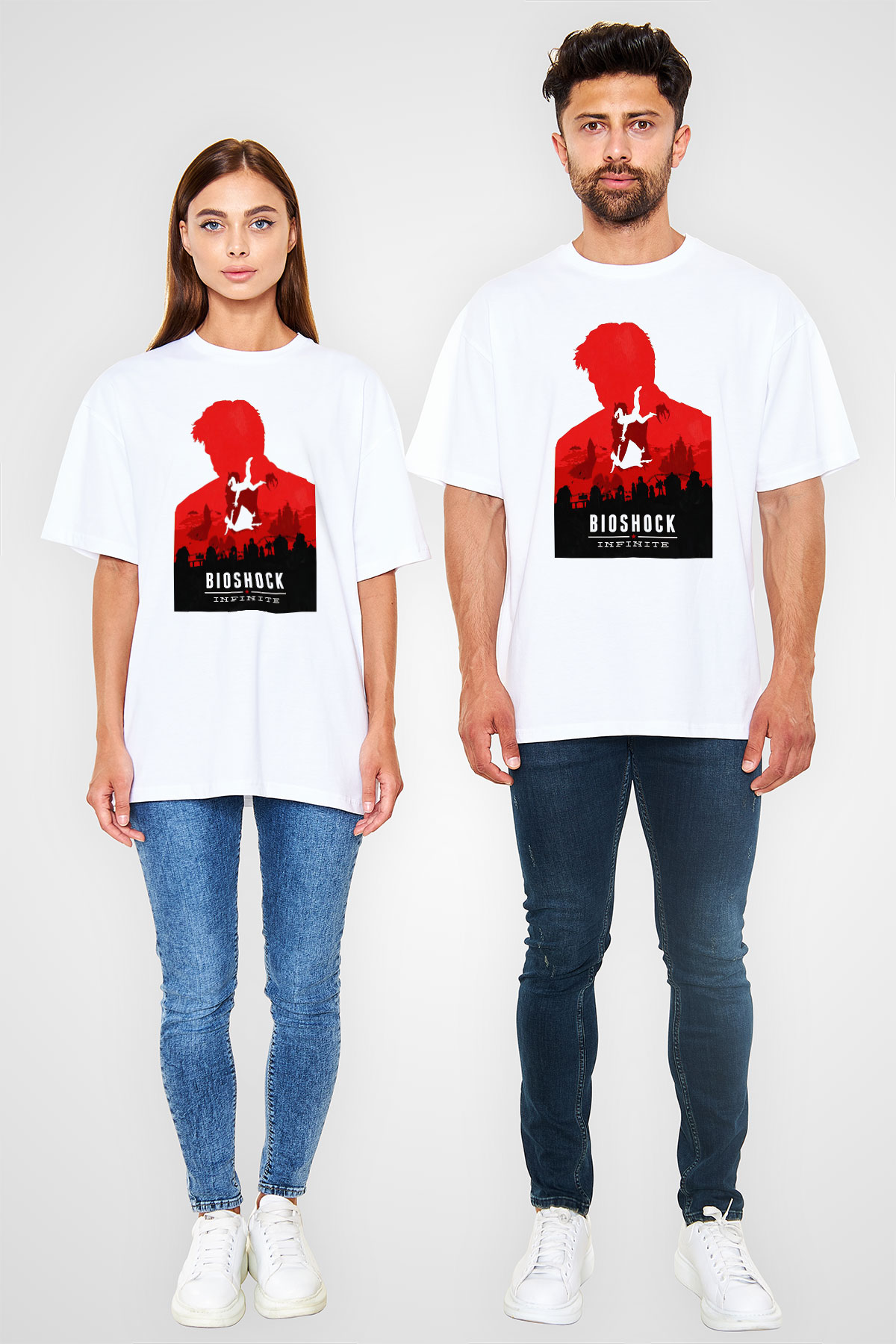 BioShock Beyaz Unisex Oversize Tişört T-Shirt