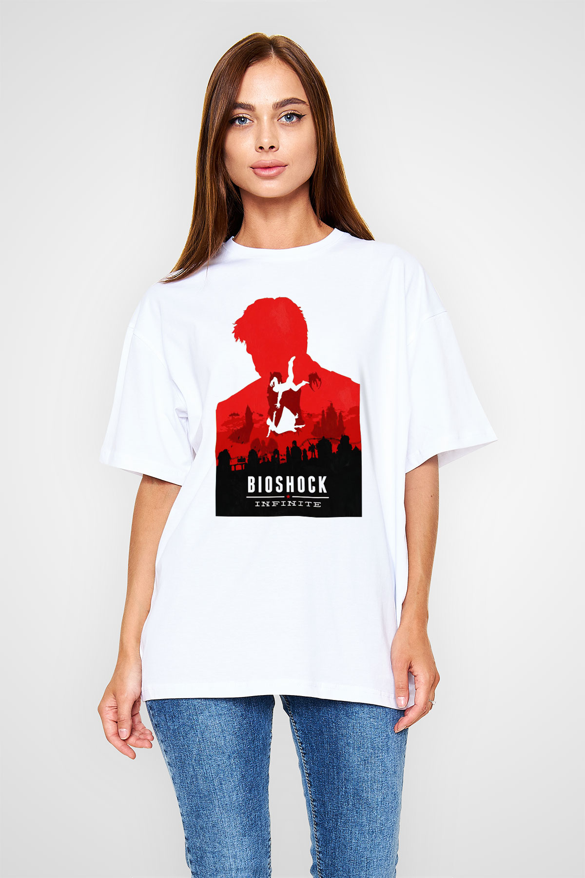 BioShock Beyaz Unisex Oversize Tişört T-Shirt