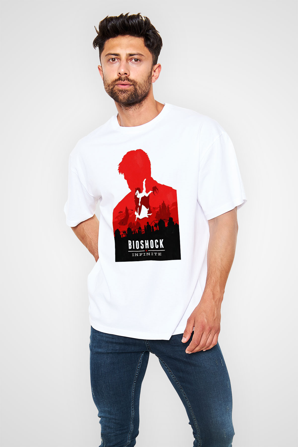 BioShock Beyaz Unisex Oversize Tişört T-Shirt