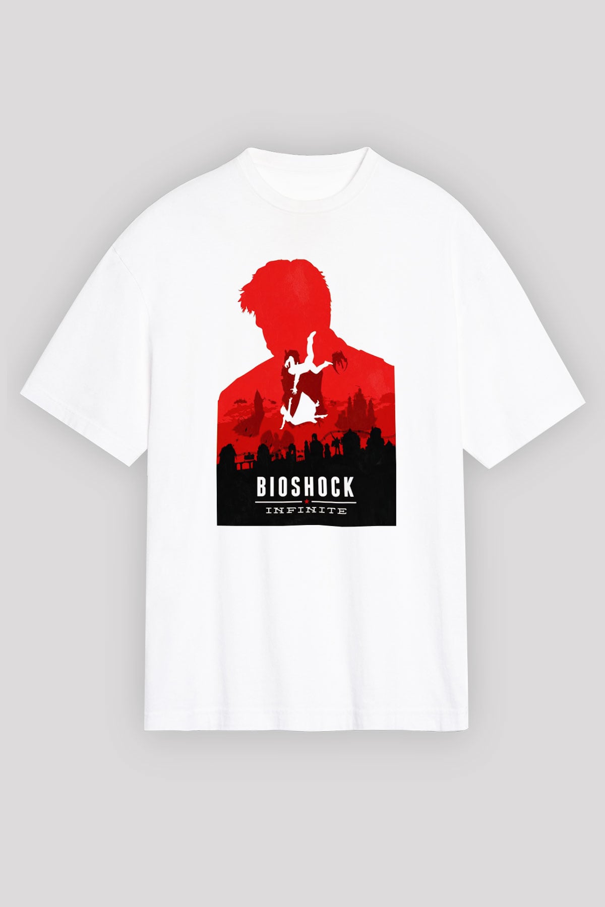 BioShock Beyaz Unisex Oversize Tişört T-Shirt
