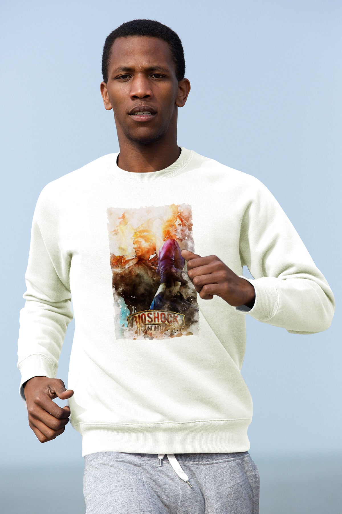 BioShock Beyaz Unisex Sweatshirt