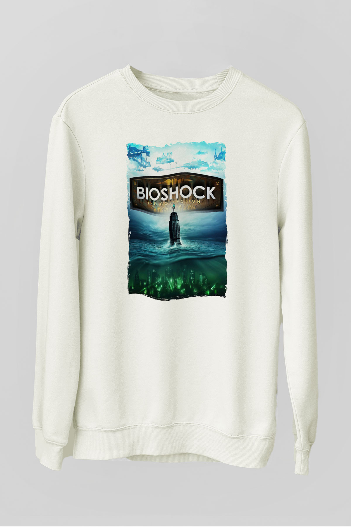 BioShock Beyaz Unisex Sweatshirt