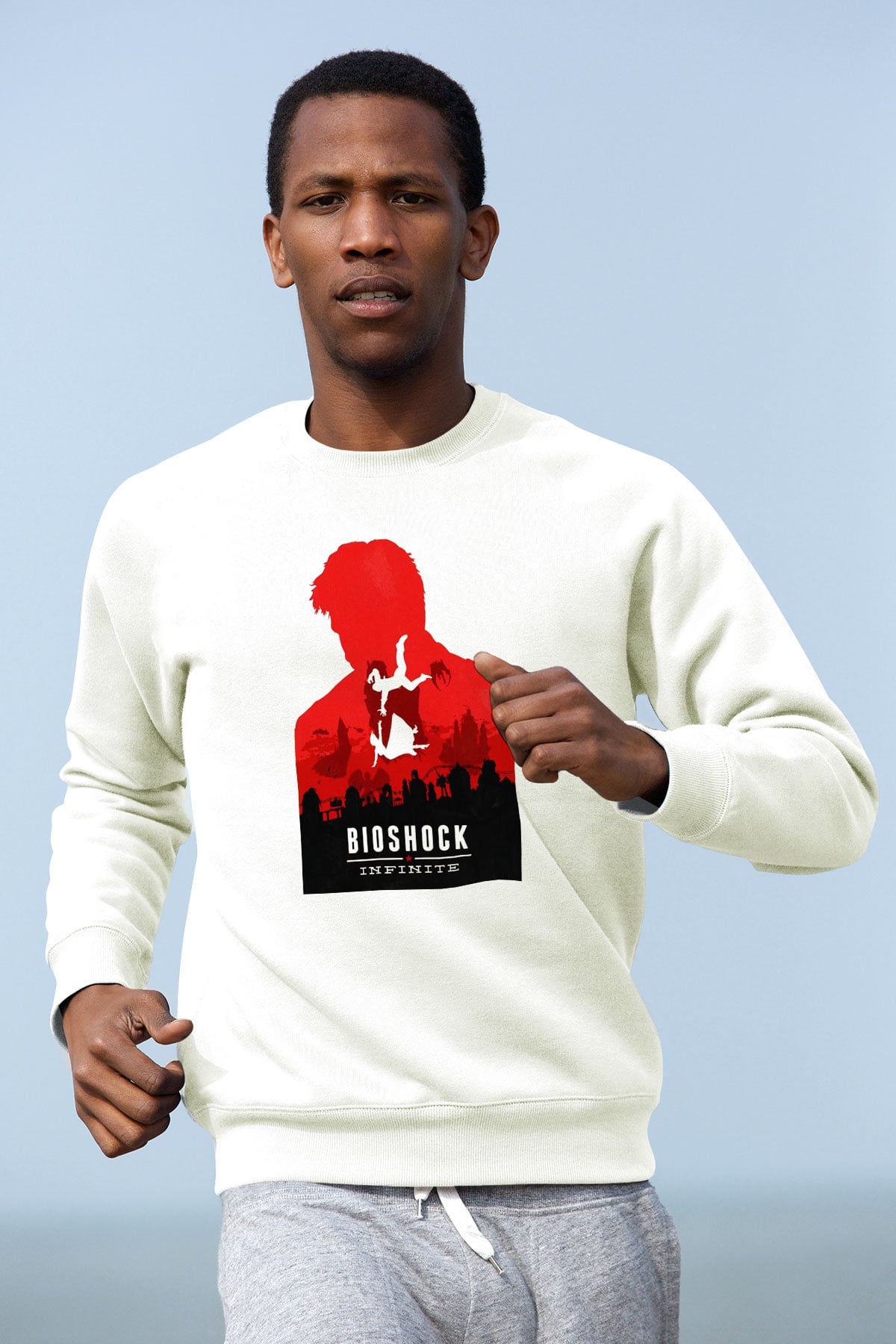 BioShock Beyaz Unisex Sweatshirt