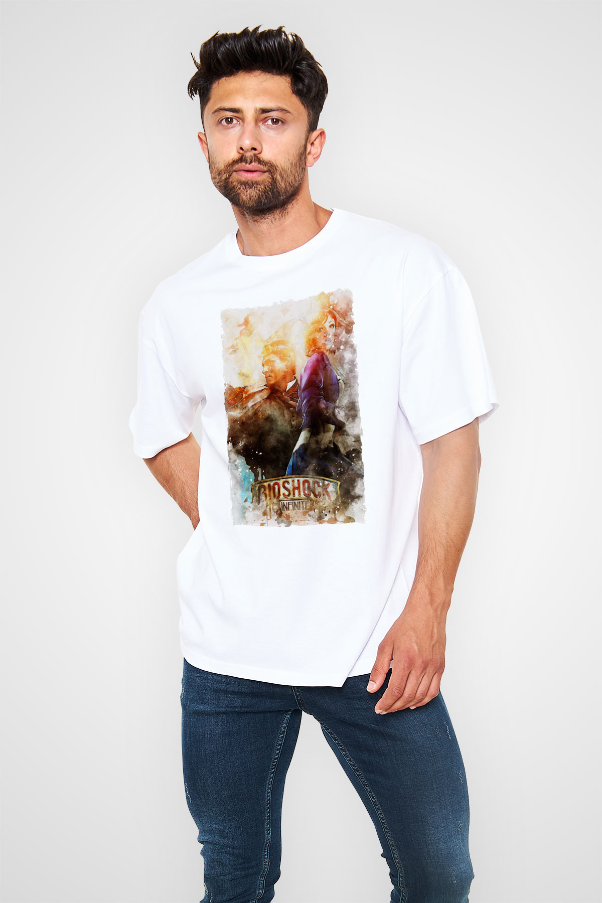 BioShock Beyaz Unisex Tişört T-Shirt