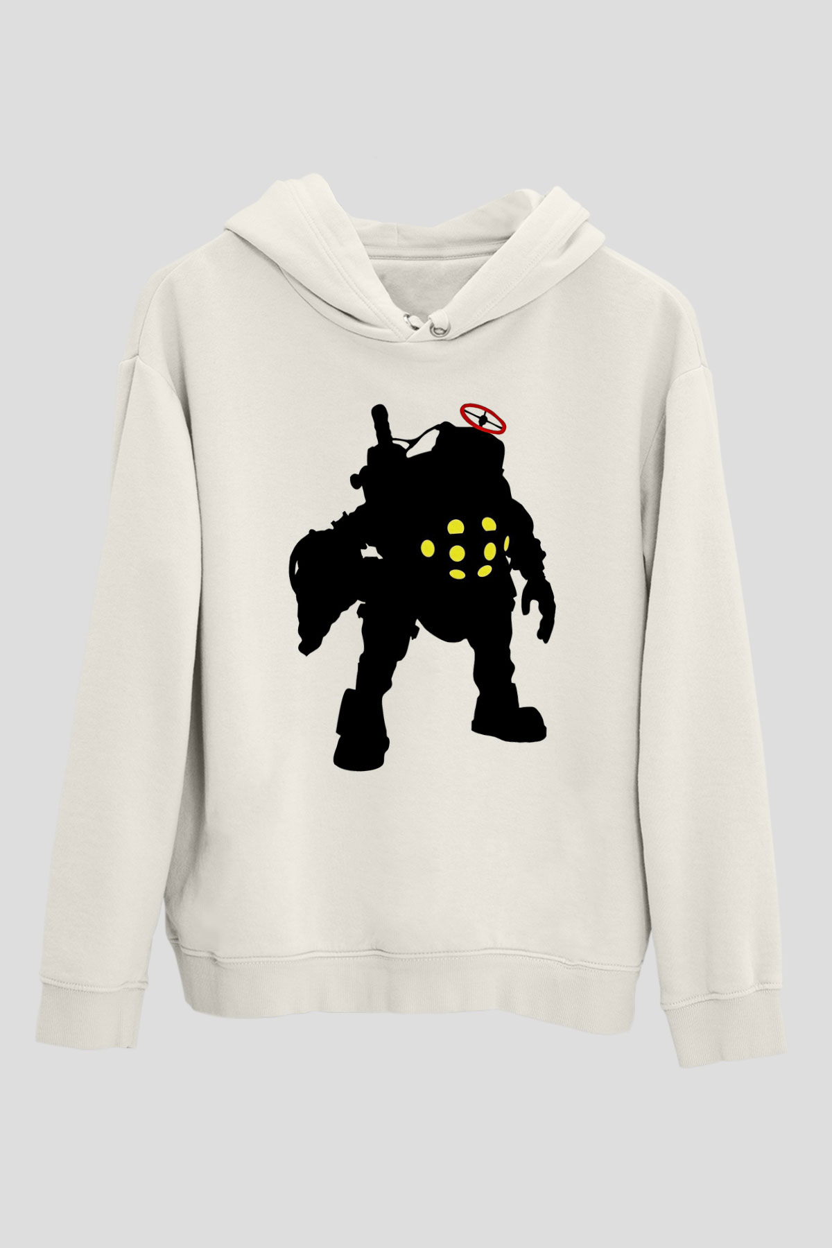 Bioshock James Baskılı Beyaz Unisex Kapüşonlu Sweatshirt