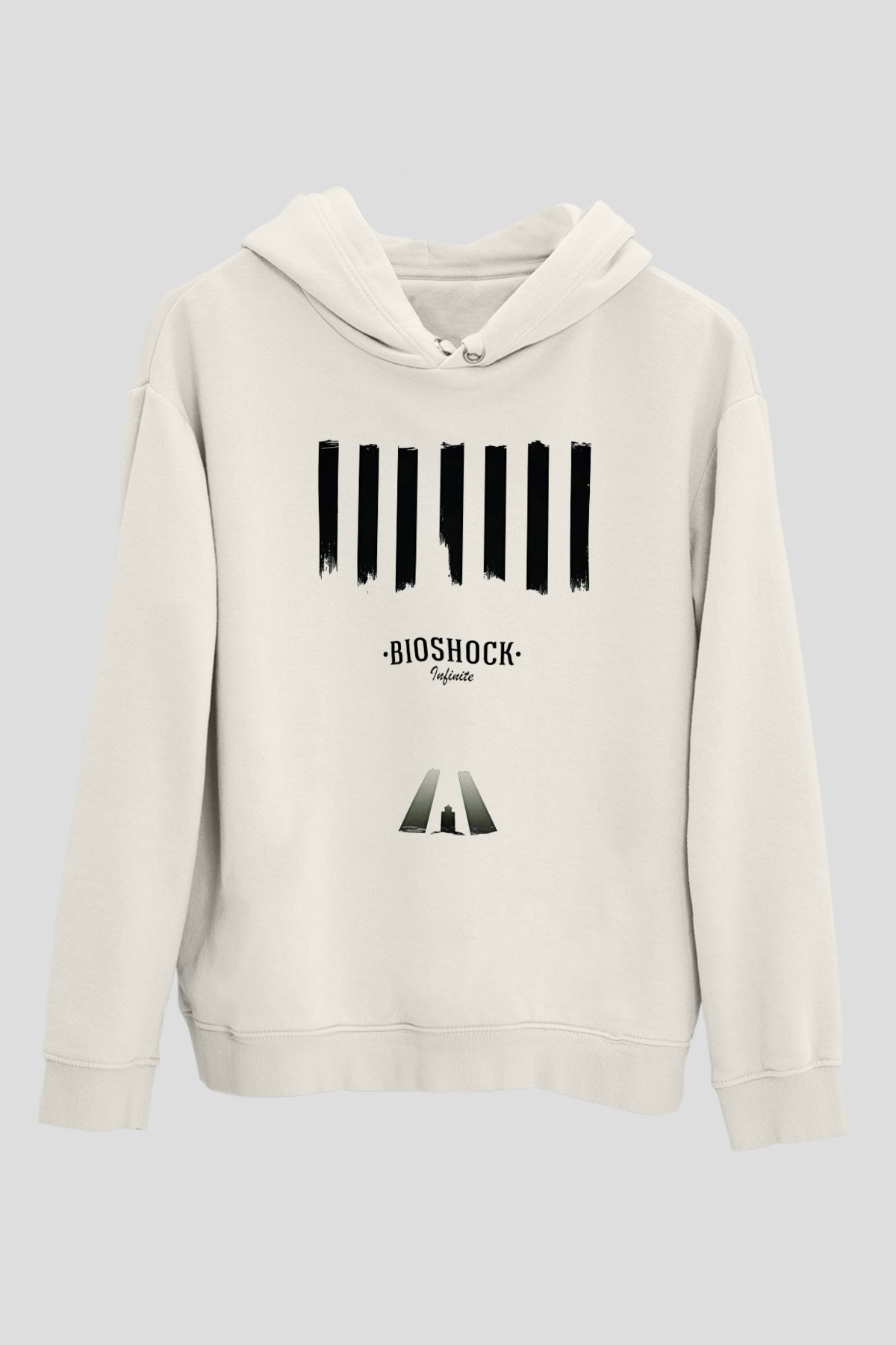 Bioshock James Baskılı Beyaz Unisex Kapüşonlu Sweatshirt