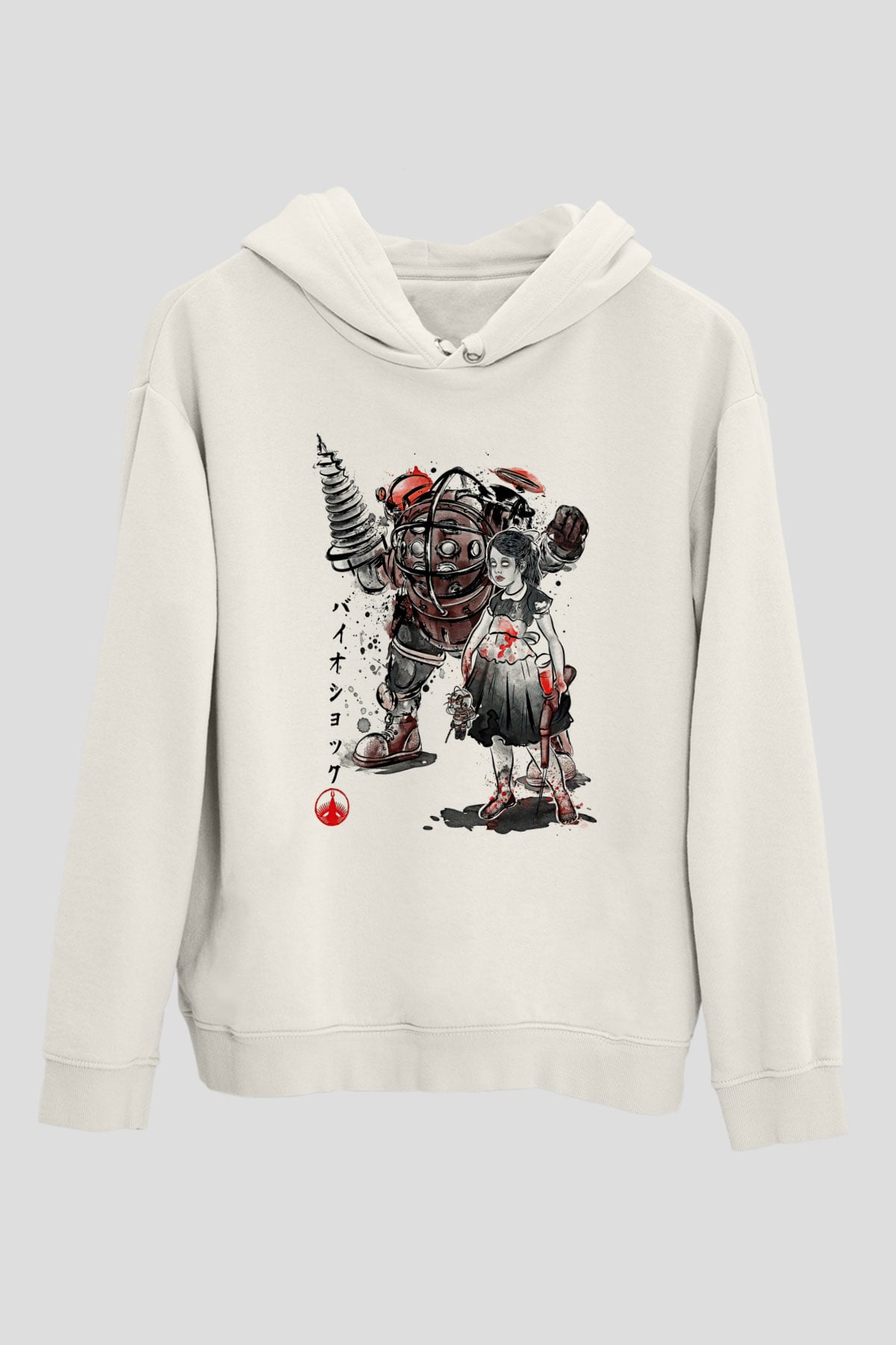 Bioshock James Baskılı Beyaz Unisex Kapüşonlu Sweatshirt