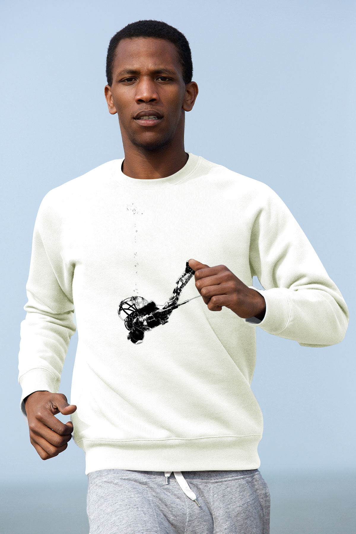 Bioshock James Baskılı Beyaz Unisex Sweatshirt