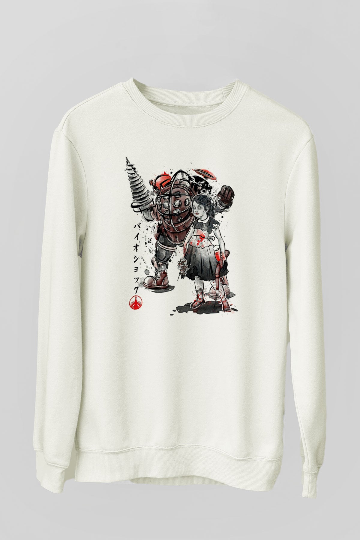 Bioshock James Baskılı Beyaz Unisex Sweatshirt
