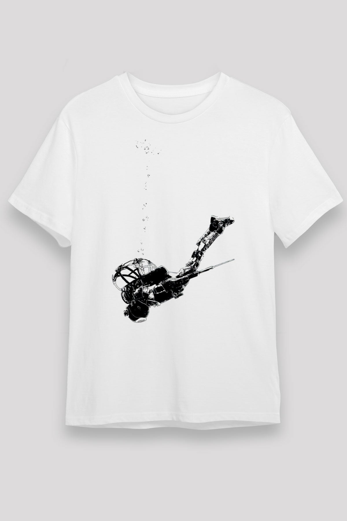 Bioshock James Baskılı Unisex Beyaz Tişört - Tshirt