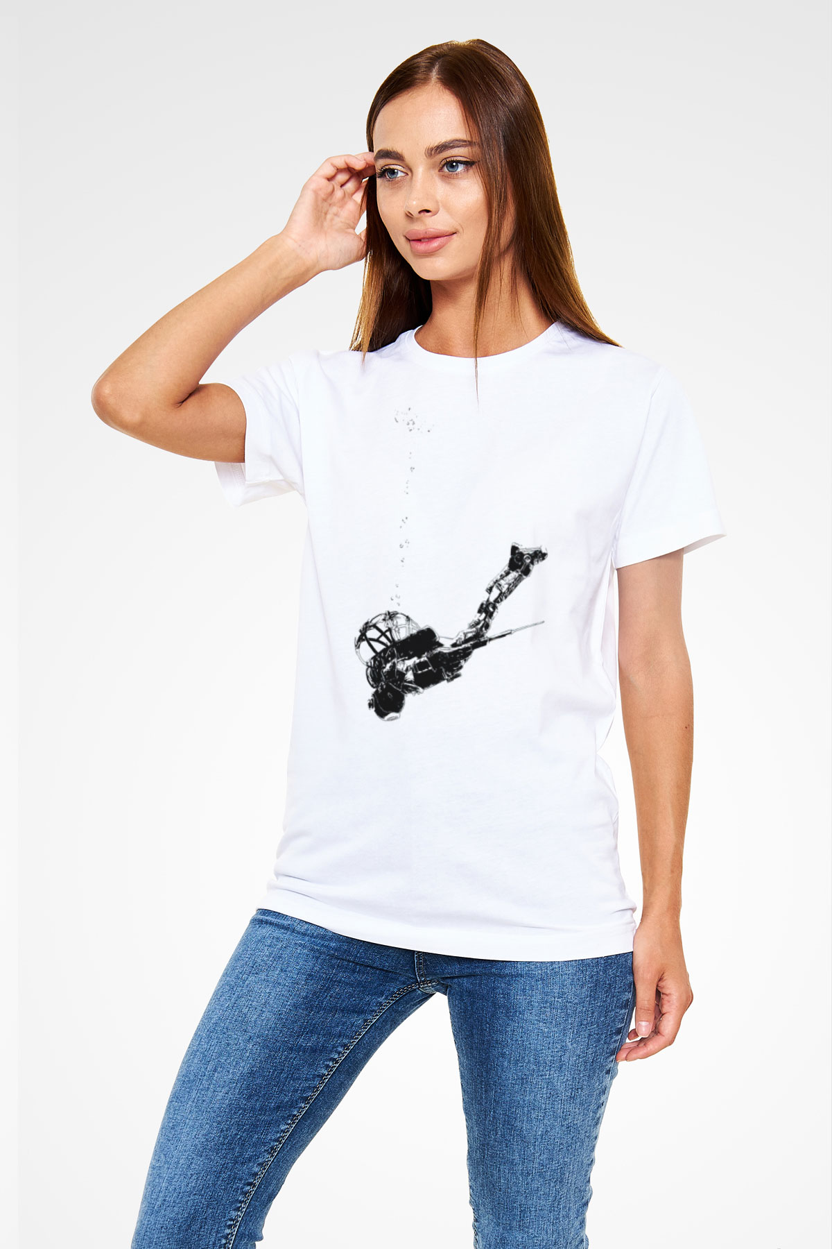 Bioshock James Baskılı Unisex Beyaz Tişört - Tshirt