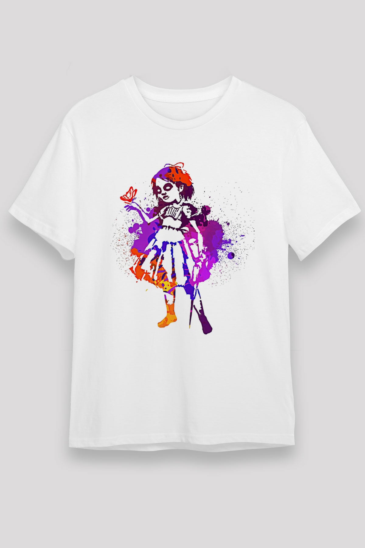Bioshock James Baskılı Unisex Beyaz Tişört - Tshirt