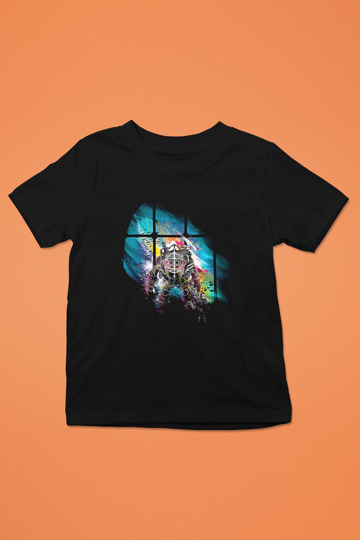 Bioshock James Baskılı Unisex Siyah Çocuk Tişört - Tshirt
