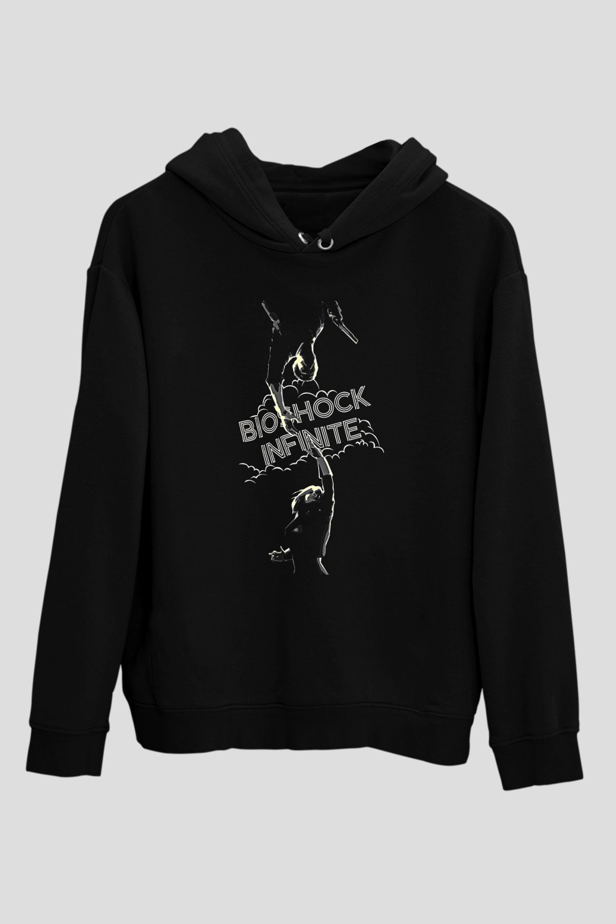 Bioshock James Baskılı Unisex Siyah Kapüşonlu Sweatshirt