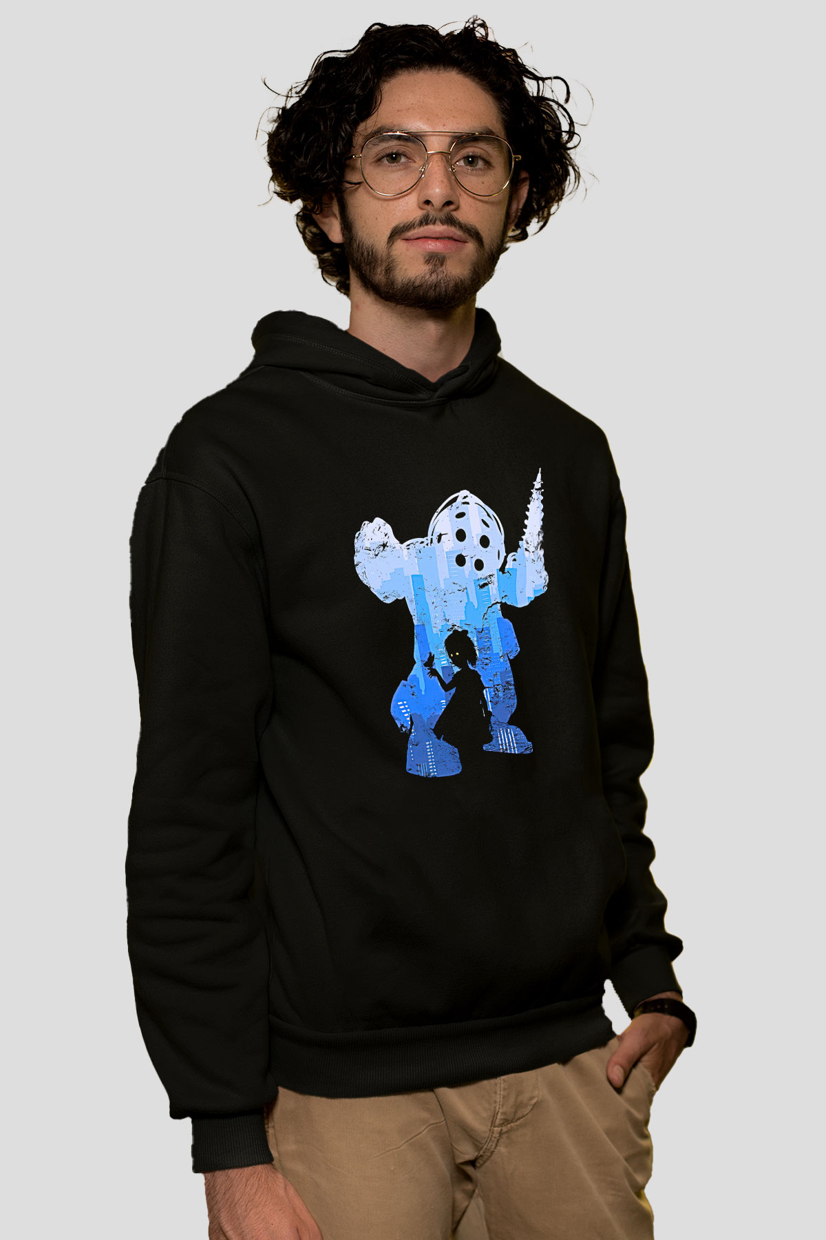 Bioshock James Baskılı Unisex Siyah Kapüşonlu Sweatshirt