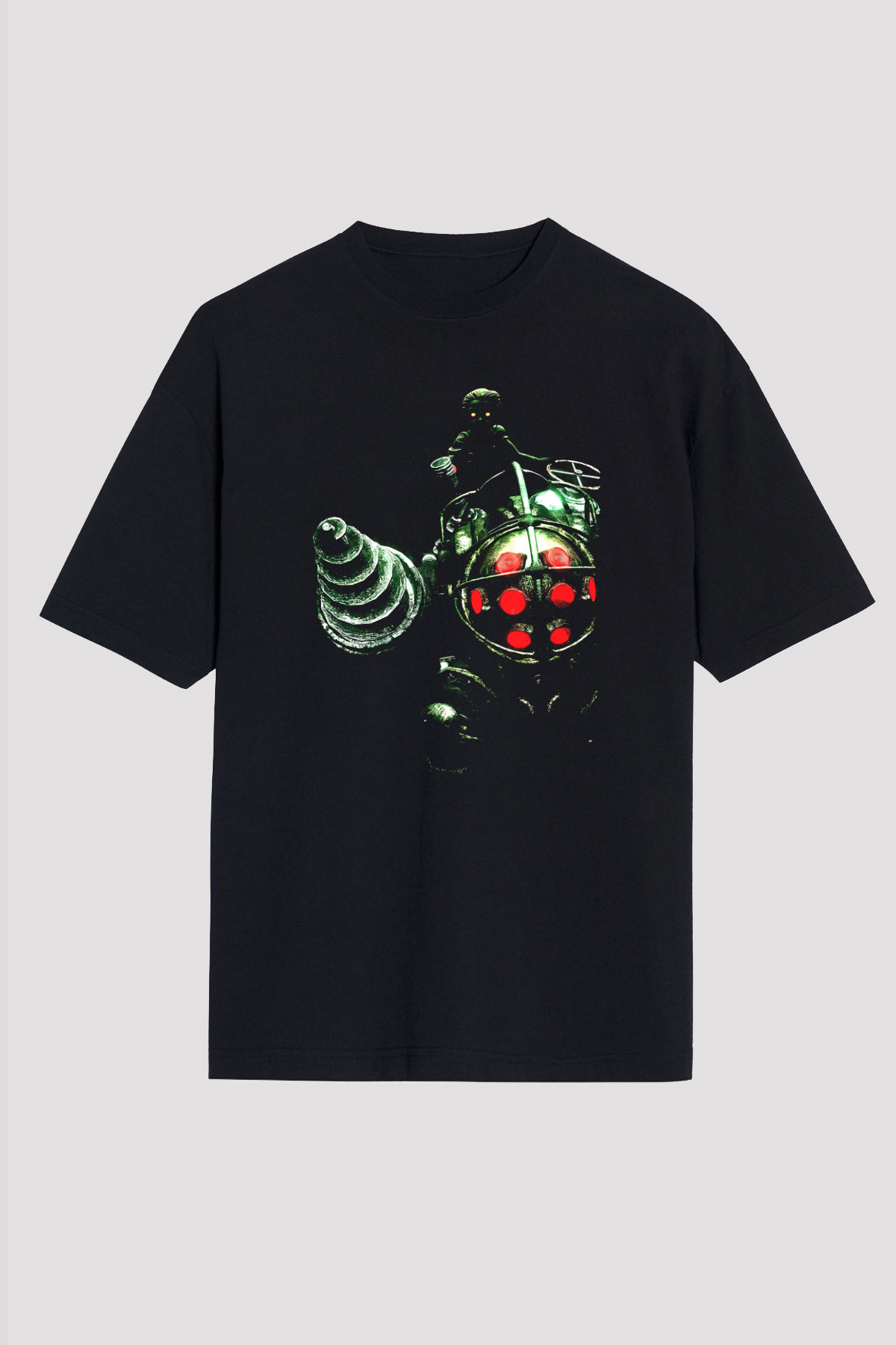 Bioshock James Baskılı Unisex Siyah Oversize Tişört - Tshirt