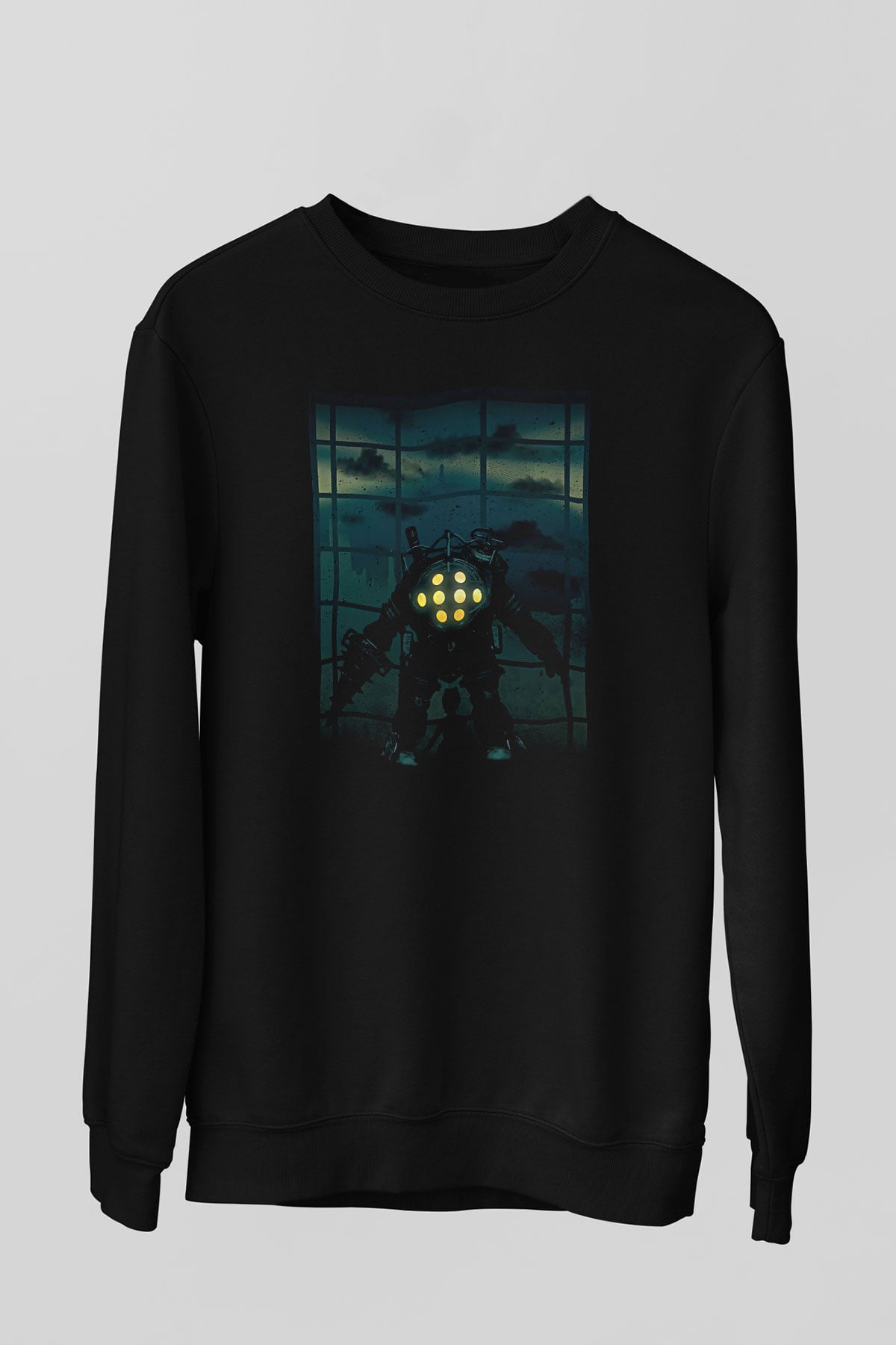 Bioshock James Baskılı Unisex Siyah Sweatshirt