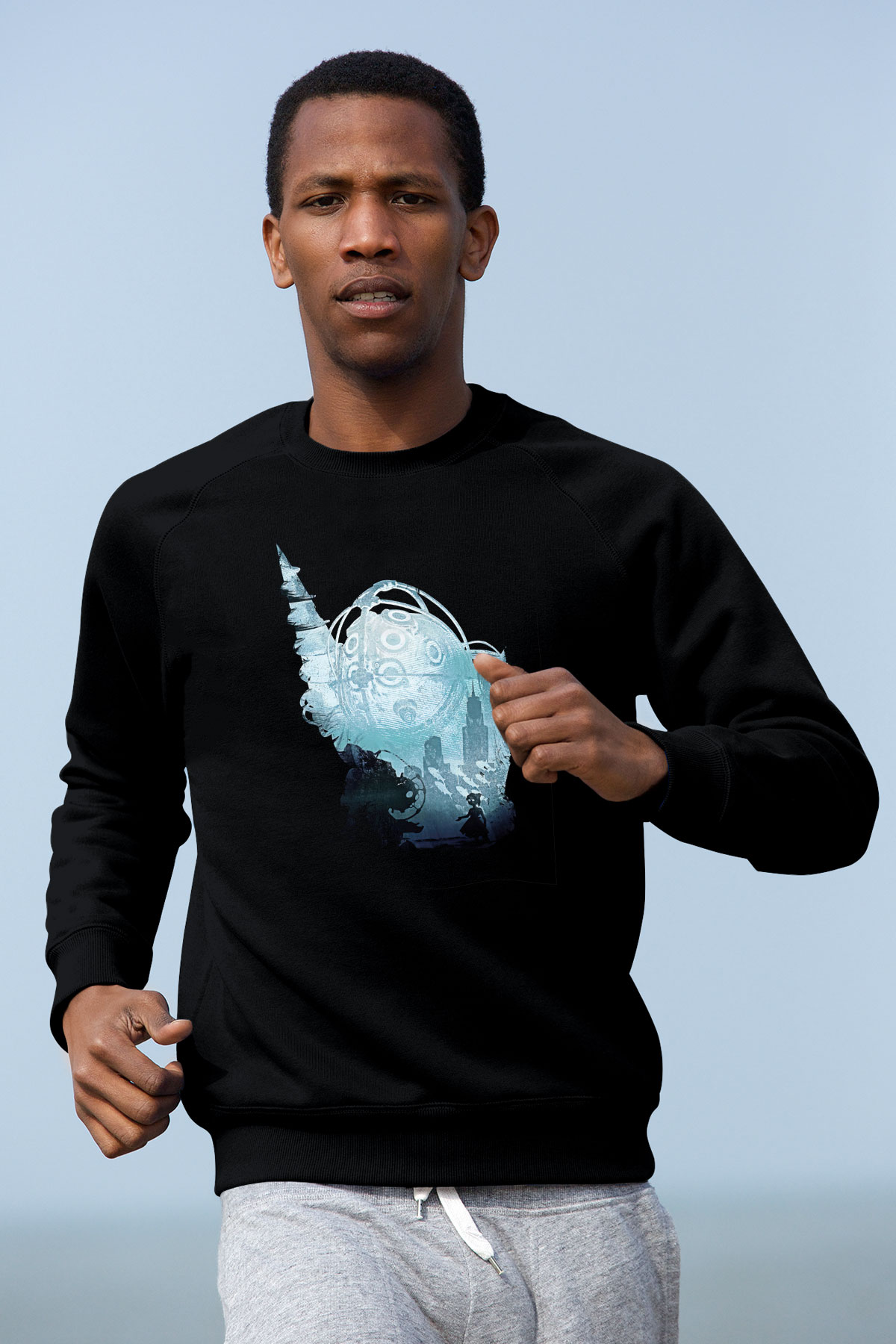Bioshock James Baskılı Unisex Siyah Sweatshirt
