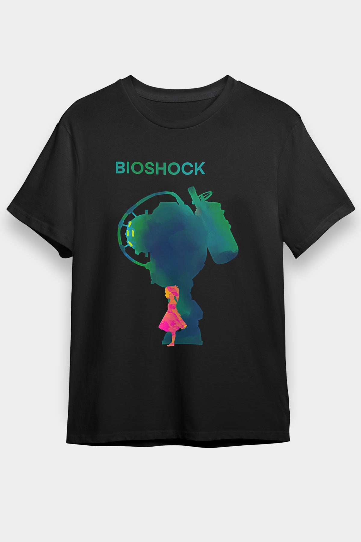 Bioshock James Baskılı Unisex Siyah Tişört - Tshirt