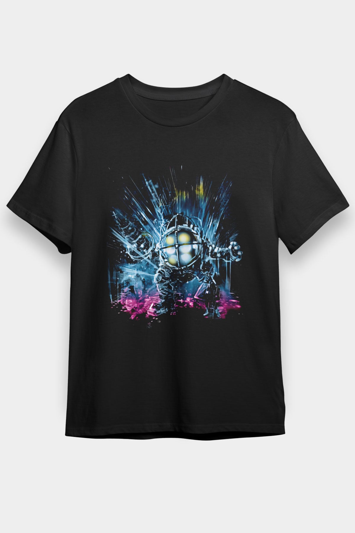 Bioshock James Baskılı Unisex Siyah Tişört - Tshirt