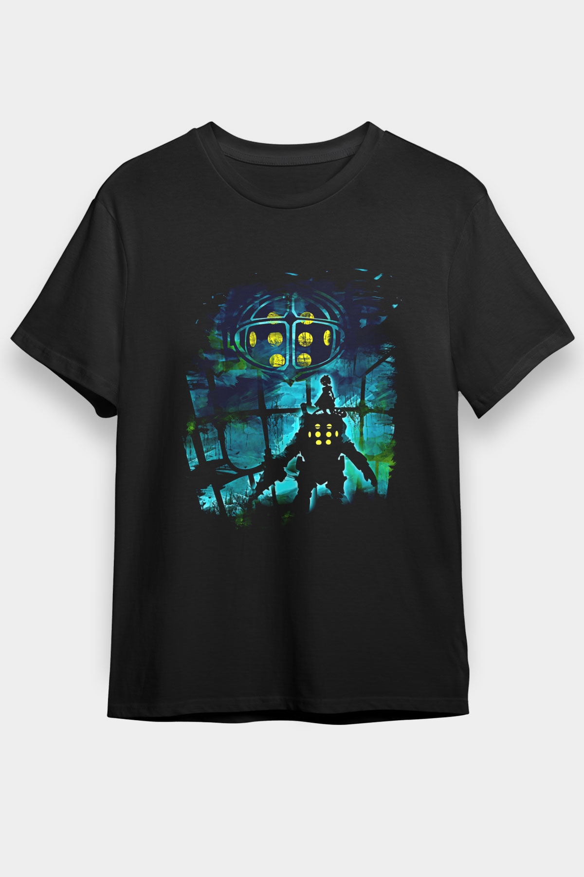 Bioshock James Baskılı Unisex Siyah Tişört - Tshirt