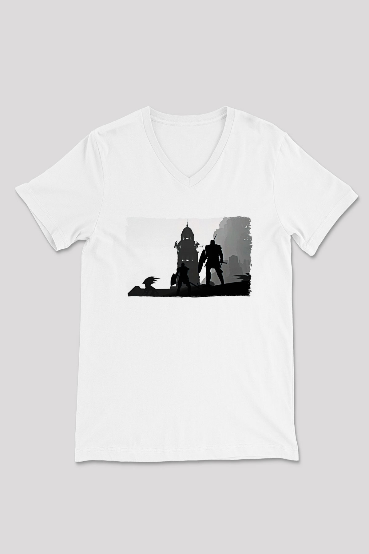 Bioshock James Baskılı Unisex Siyah V Yaka Tişört - Tshirt