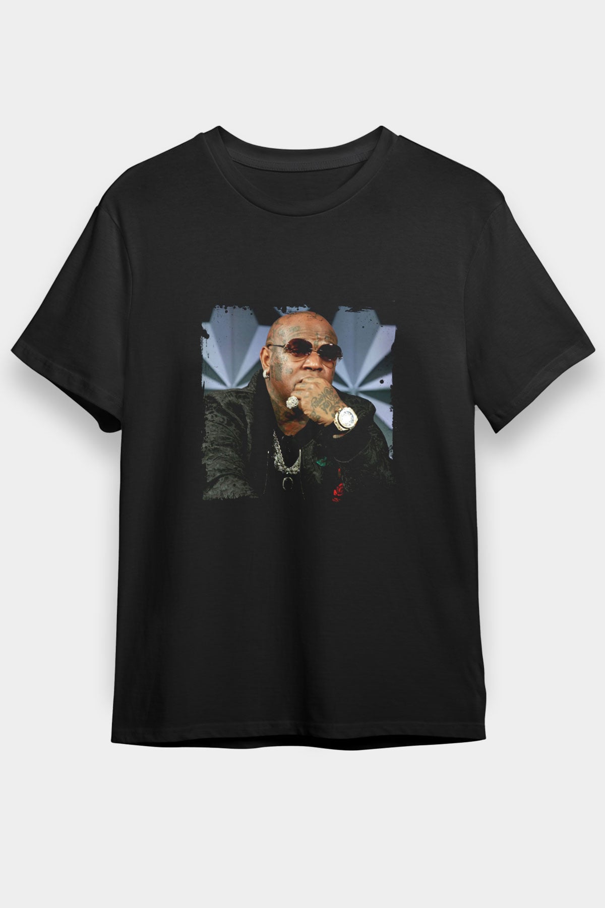 Birdman Baskılı Unisex Siyah Tişört