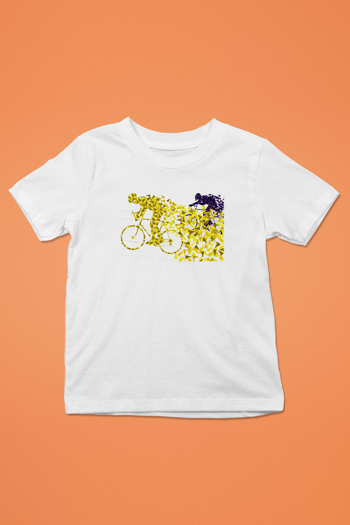 Bisiklet Baskılı Beyaz Unisex Çocuk Tişört
