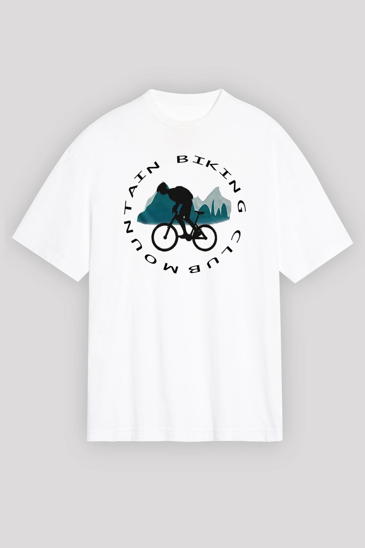 Bisiklet Beyaz Unisex Oversize Tişört T-Shirt