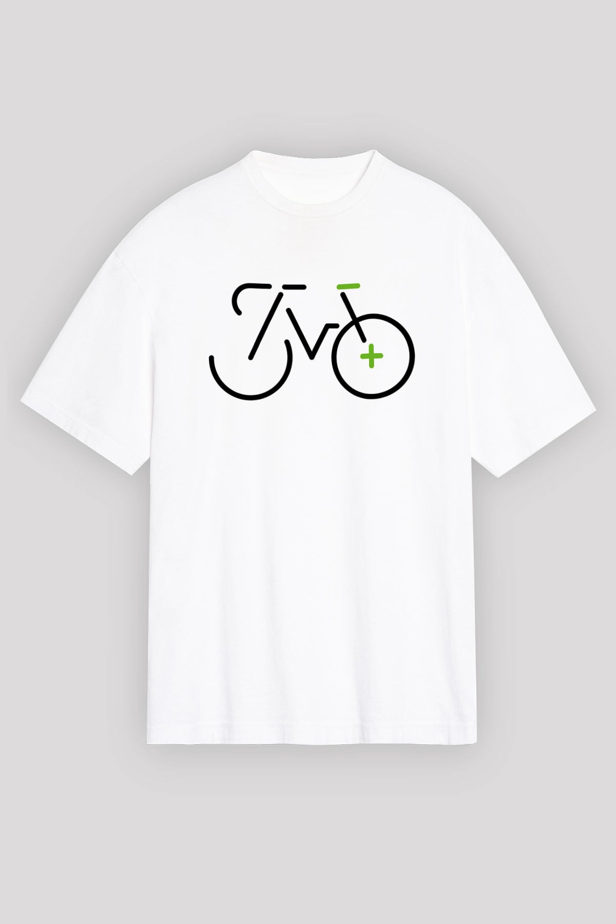 Bisiklet Beyaz Unisex Oversize Tişört T-Shirt