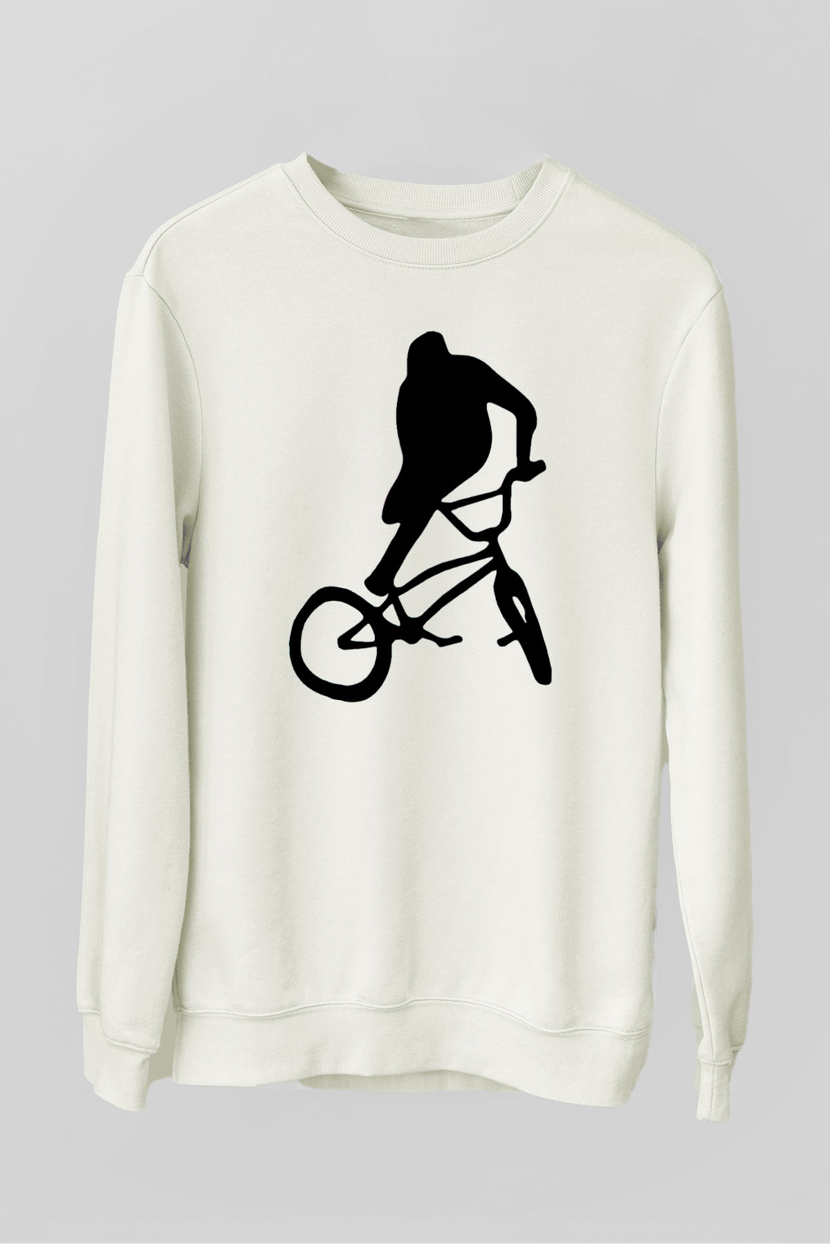 Bisiklet Beyaz Unisex Sweatshirt