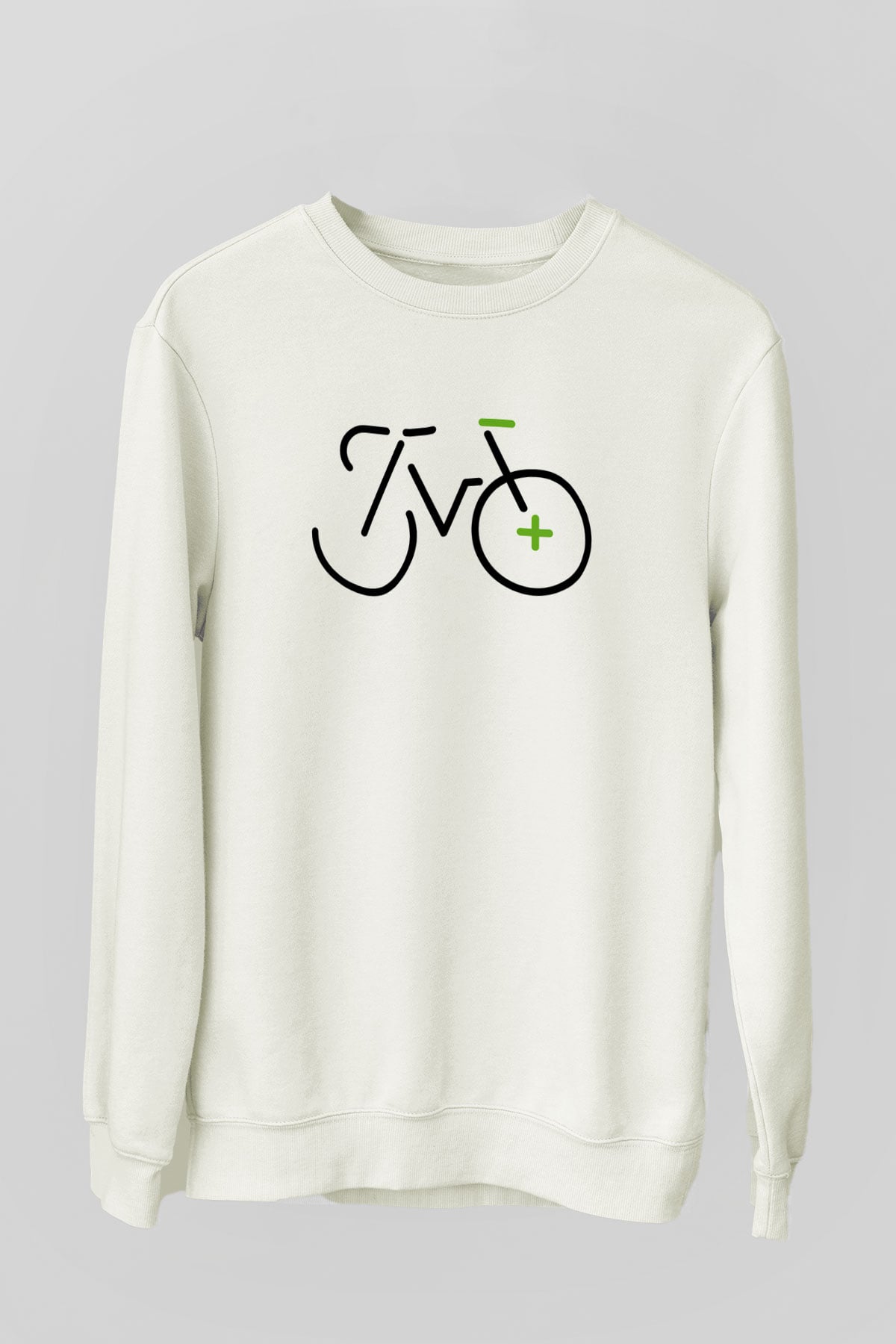 Bisiklet Beyaz Unisex Sweatshirt