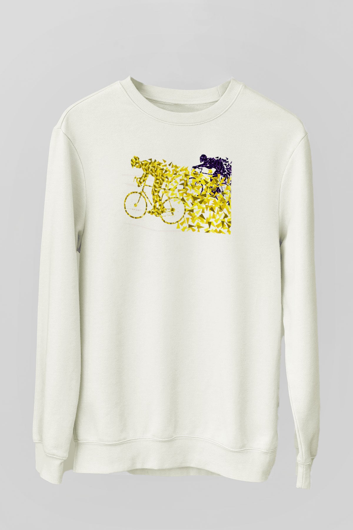 Bisiklet Beyaz Unisex Sweatshirt