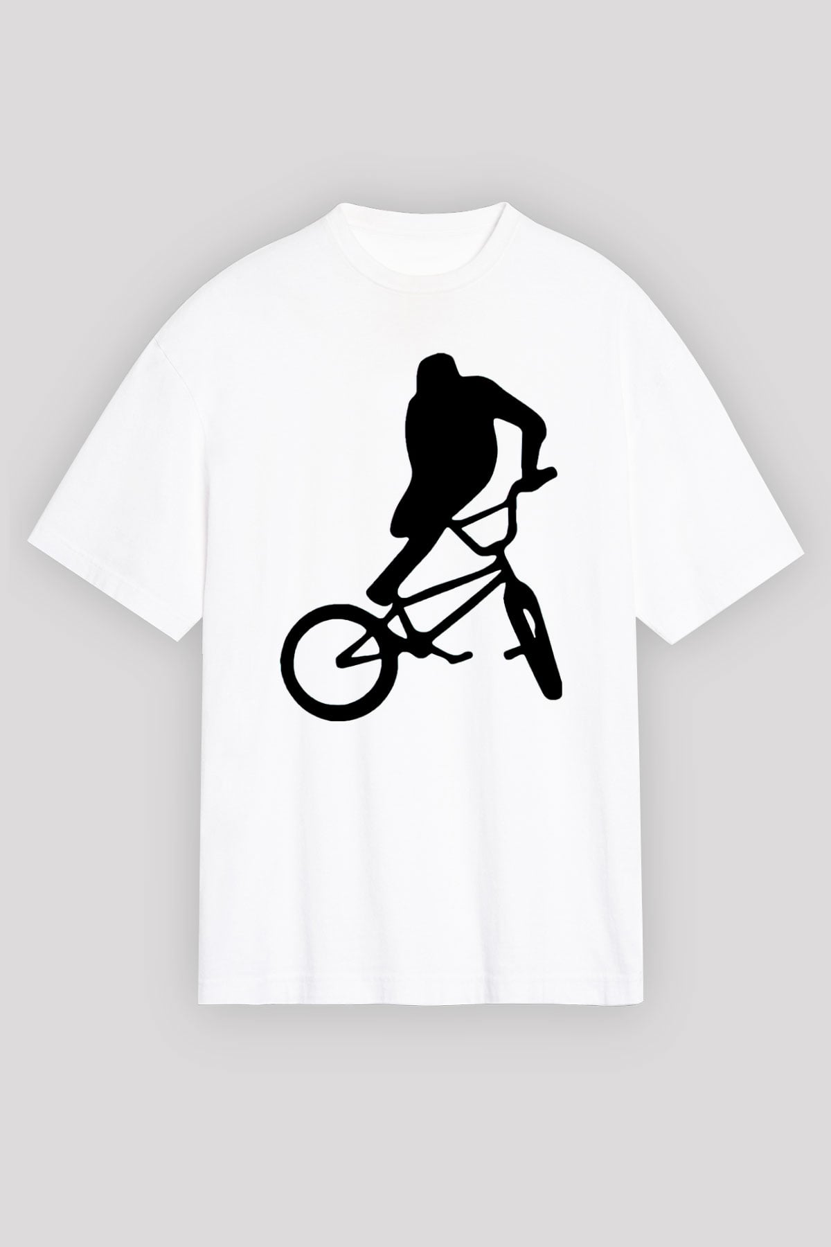 Bisiklet Beyaz Unisex Tişört T-Shirt - TişörtFabrikası