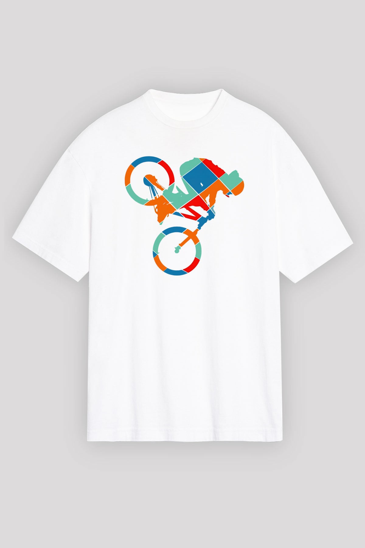 Bisiklet Beyaz Unisex Tişört T-Shirt - TişörtFabrikası