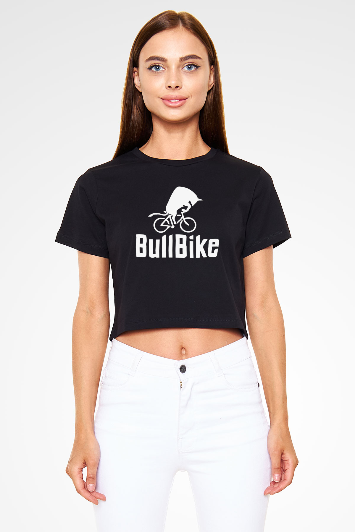 Bisiklet Siyah  Crop Top Tişört