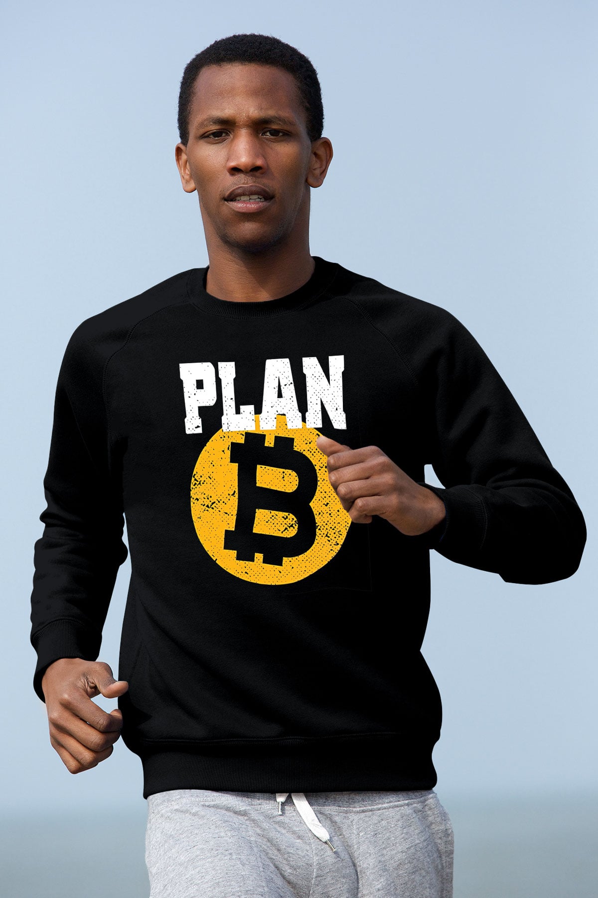 Bitcoin Baskılı Unisex Siyah Sweatshirt